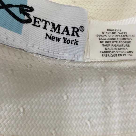 Betmar N Y Women's Church Derby Hat paper Tulle 3-D flower about 22” IC - Picture 3 of 11